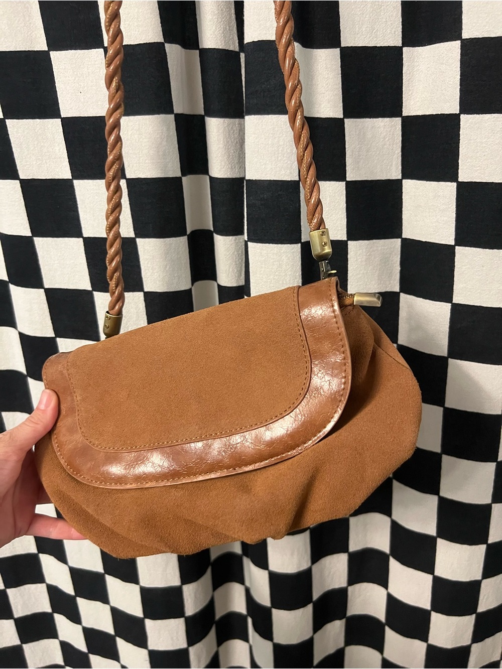 Anthropologie Suede Leather Crossbody